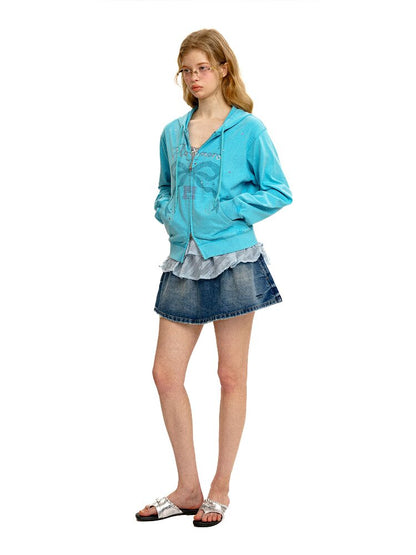 Elastic Waist Vintage Denim Skirt【s0000017430】