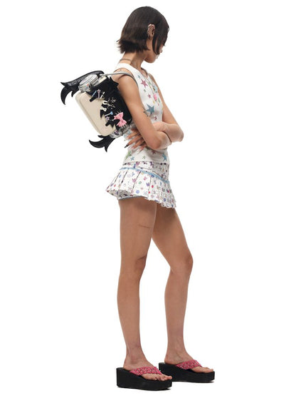 Small appliqué print pleated skirt【s0000012590】