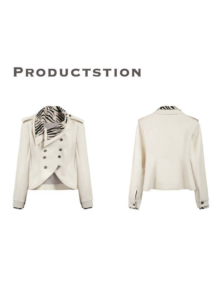 Zebra Stitching Leather Jacket【s0000015391】