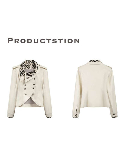 Zebra Stitching Leather Jacket【s0000015391】