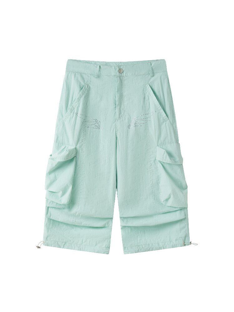 Mint Green Rhinestone Casual Pants【s0000017636】