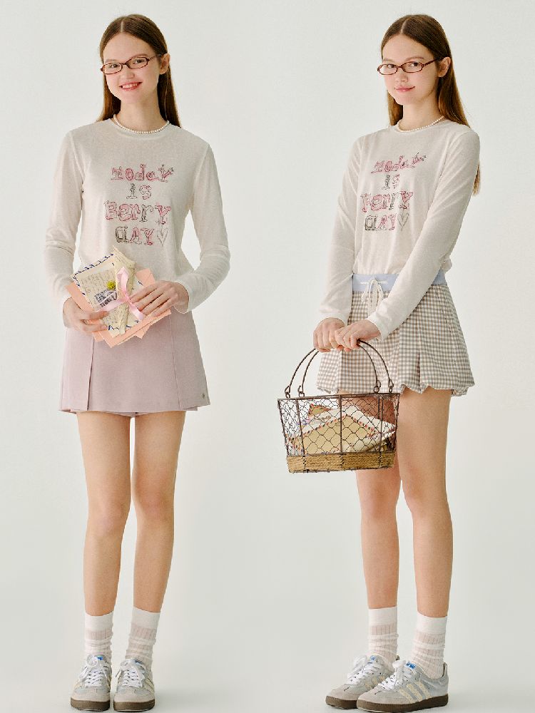 Simple Round Neck Long Sleeve T-Shirt【s0000011973】