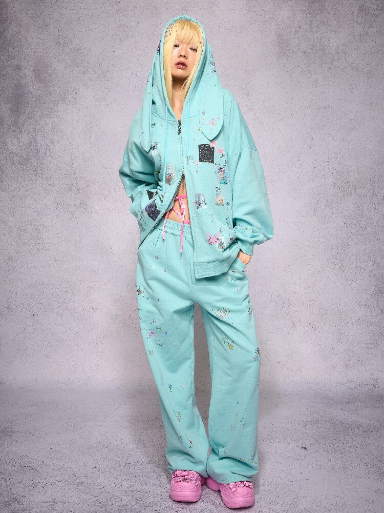 Rhinestone Heavy Duty Sweatpants【s0000018740】