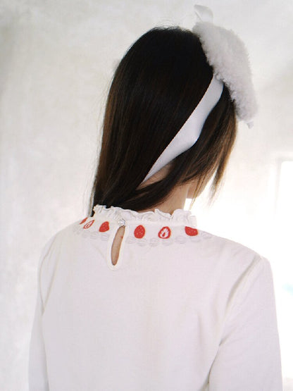 Lace Collar Long Sleeve Top【s0000018536】