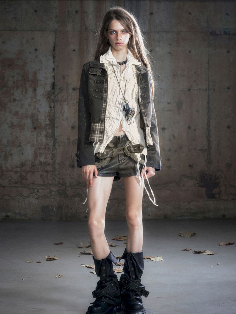 Standing collar zipper positive shoulder jacket【s0000013891】