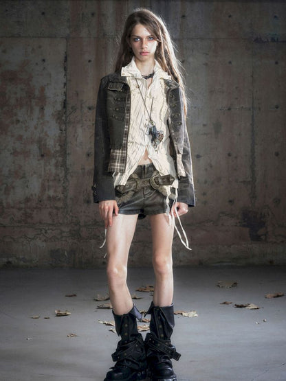 Standing collar zipper positive shoulder jacket【s0000013891】