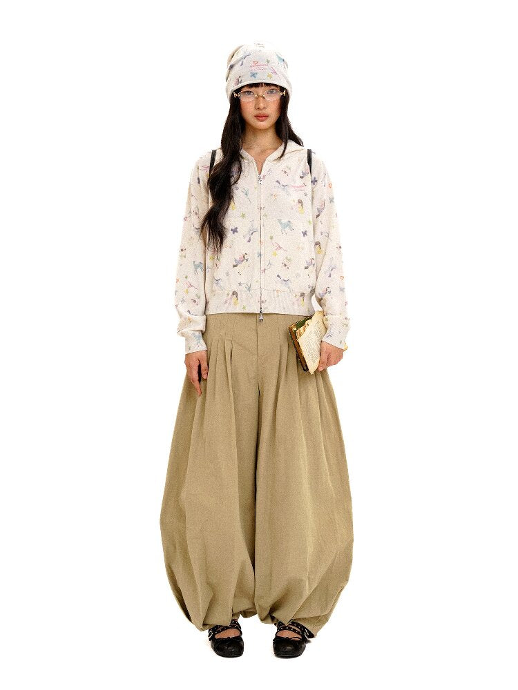 Cotton Pleated Casual Lantern Trousers【s0000016094】