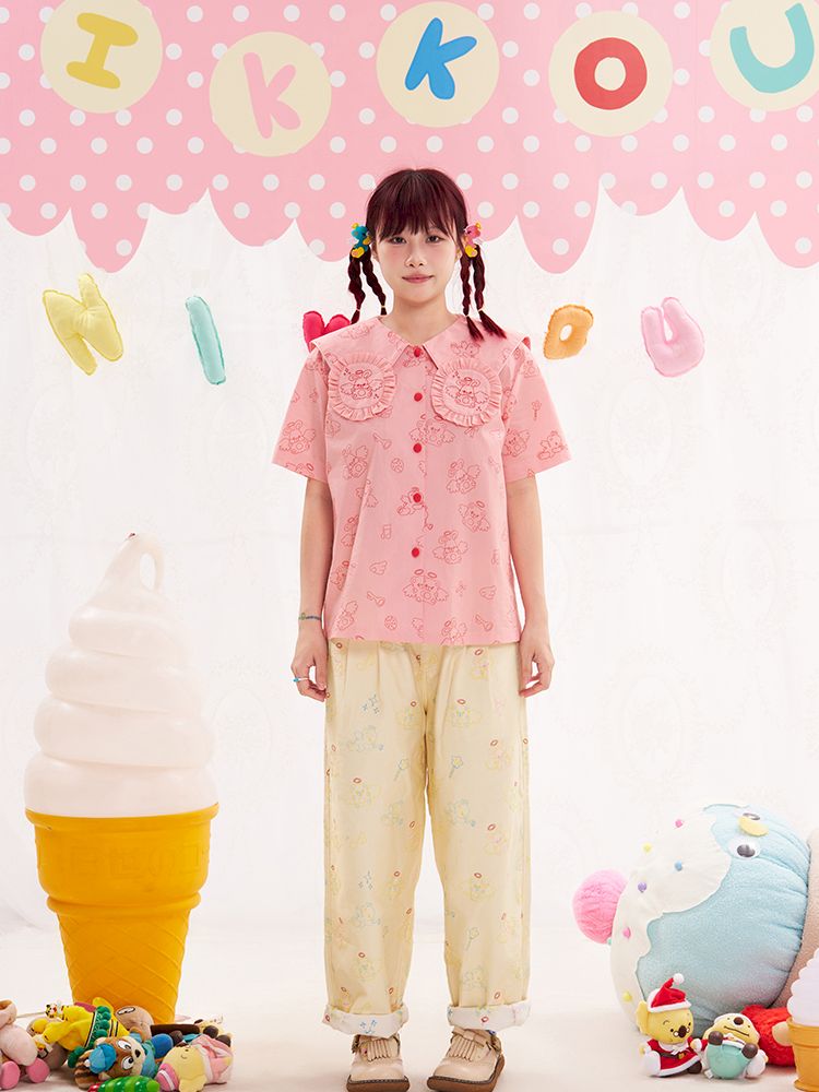 Animal Angel Bunny Collar Pink Shirt【s0000013190】