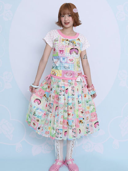 Summer Print Pleated Half Skirt【s0000017451】