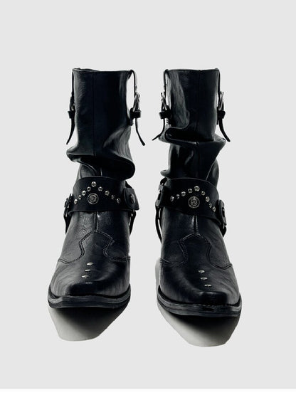 Studded Pointed Chelsea Punk Boots【s0000015719】
