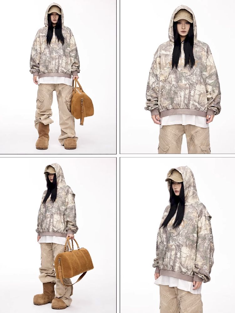 Camouflage Dendritic Hooded Sweatshirt【s0000011368】