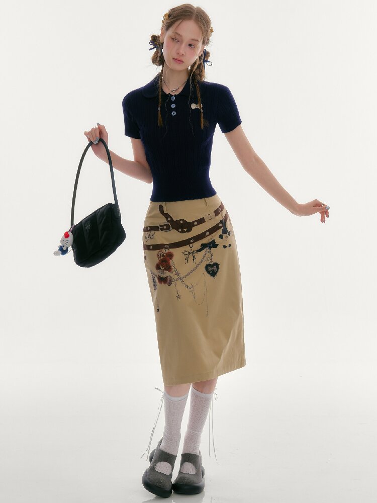 Twist Doll Collar Knitted T-Shirt【s0000016611】