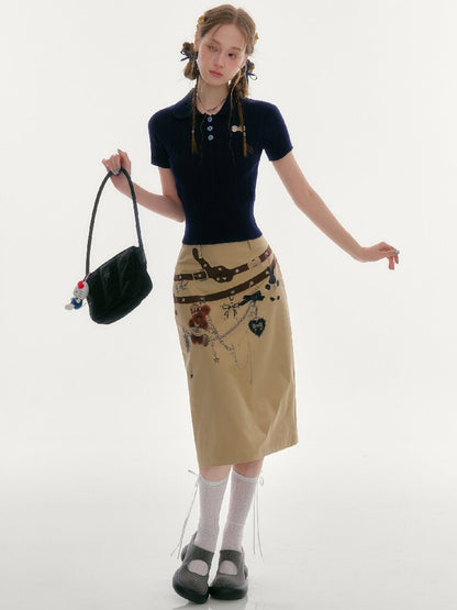 Twist Doll Collar Knitted T-Shirt【s0000016611】
