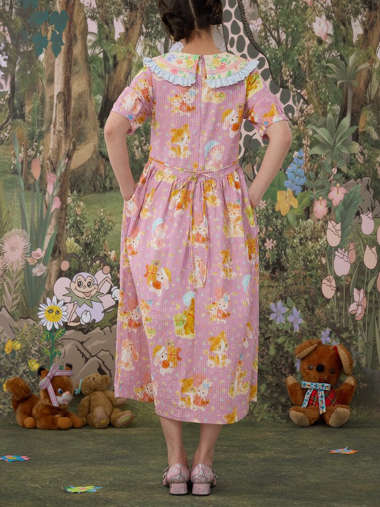 Floral Print Square Neck Cotton Dress【s0000017116】