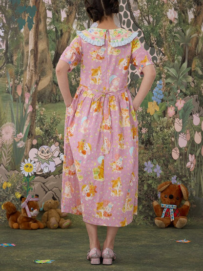 Floral Print Square Neck Cotton Dress【s0000017116】
