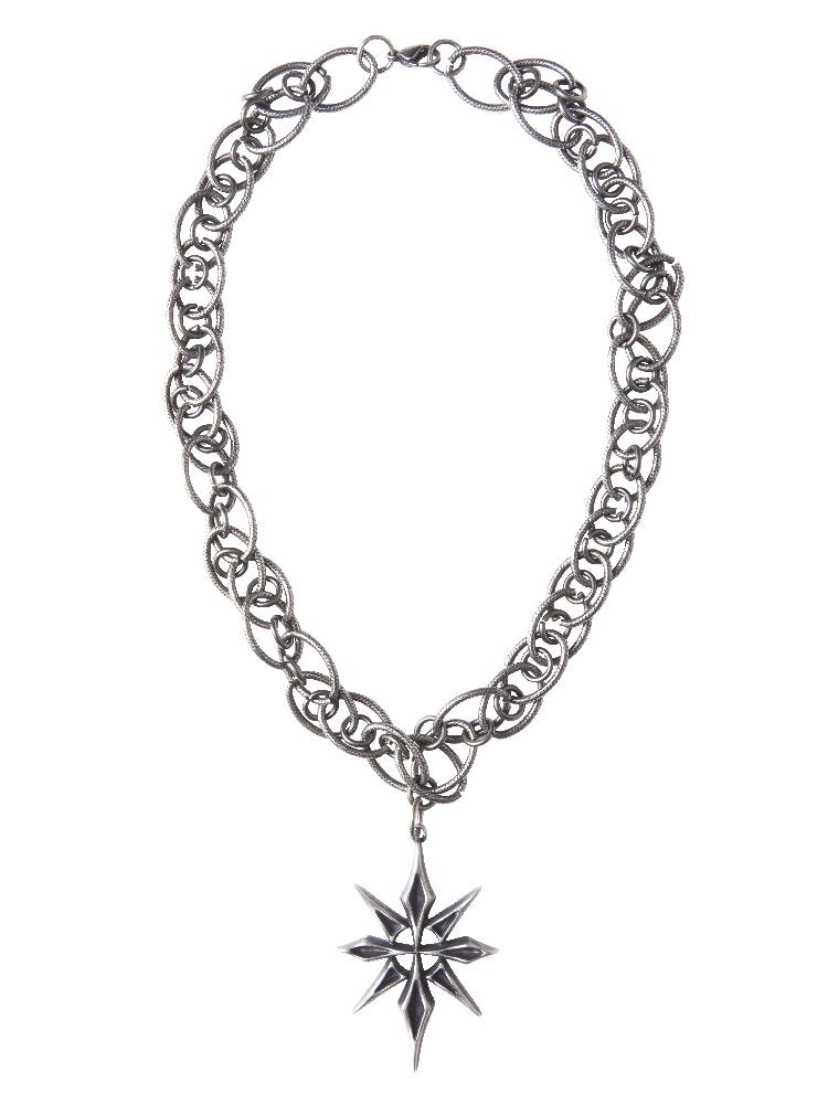 Vintage Heavy Work Cross Ring Necklace【s0000018981】