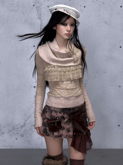 Vintage Punk Scarf Wool Knit Layer【s0000014923】