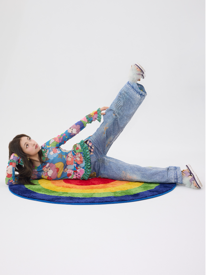 Hand Painted Patchwork Cotton Jeans【s0000016189】