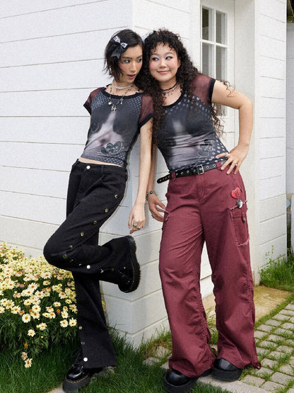 Metal Buckle Denim Bootcut Pants【s0000016652】