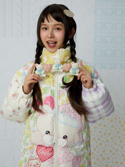 Cute Bear Print Padded Jacket【s0000015034】