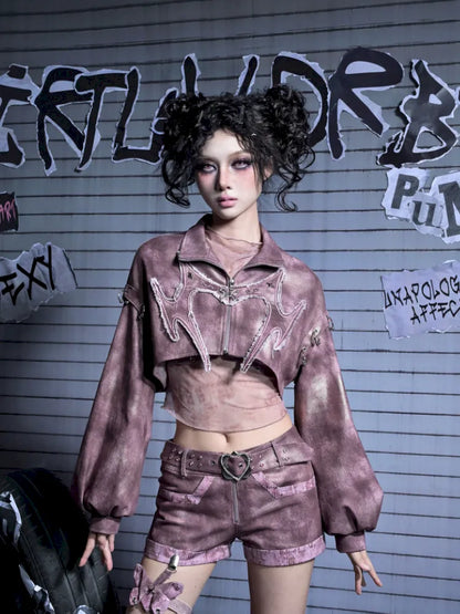 Butterfly Leg Chains Niche Denim Shorts【s0000014024】