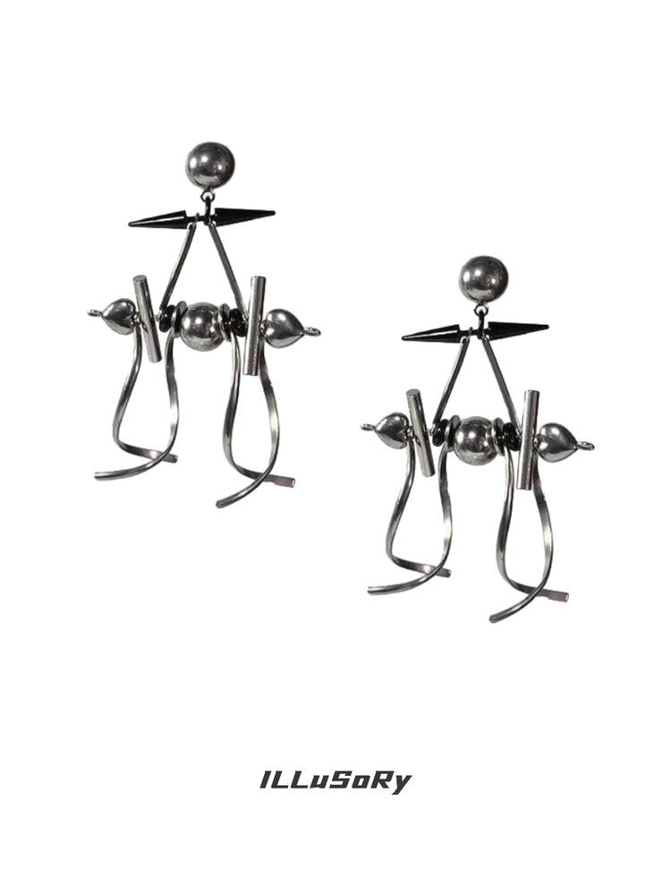 Punk Futuristic Hazard Earrings【s0000018884】