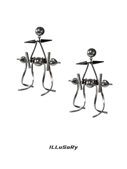 Punk Futuristic Hazard Earrings【s0000018884】