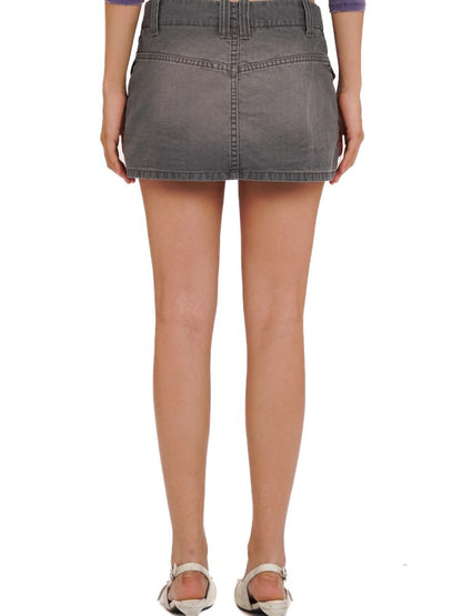 Pockets lined spliced plaid work skirt【s0000013427】