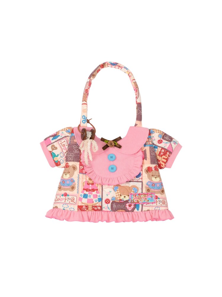 Printed Quilted Patchwork Handbag【s0000015587】