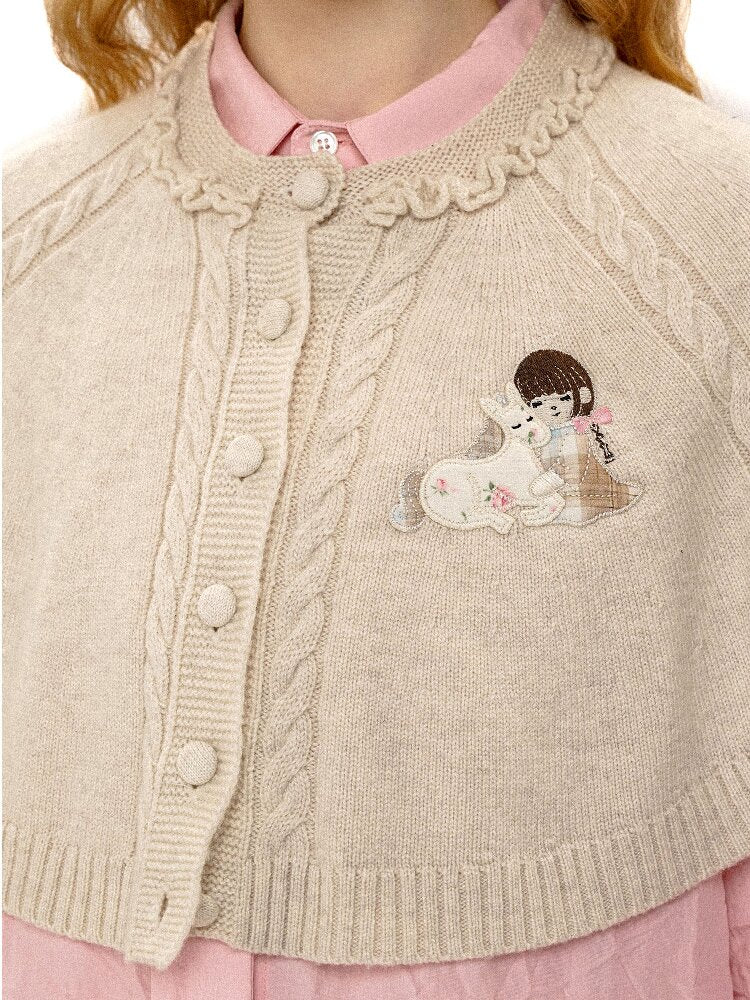 Horse Patch Embroidered Cape Top【s0000016124】