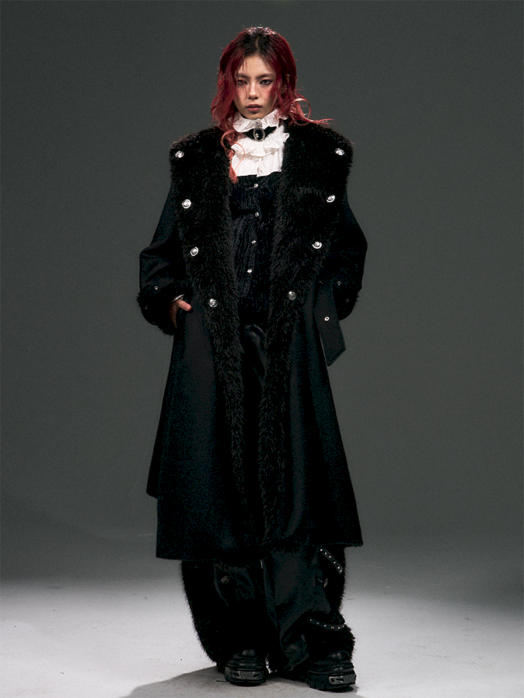 Lace Up Silhouette Tweed Coat【s0000015022】