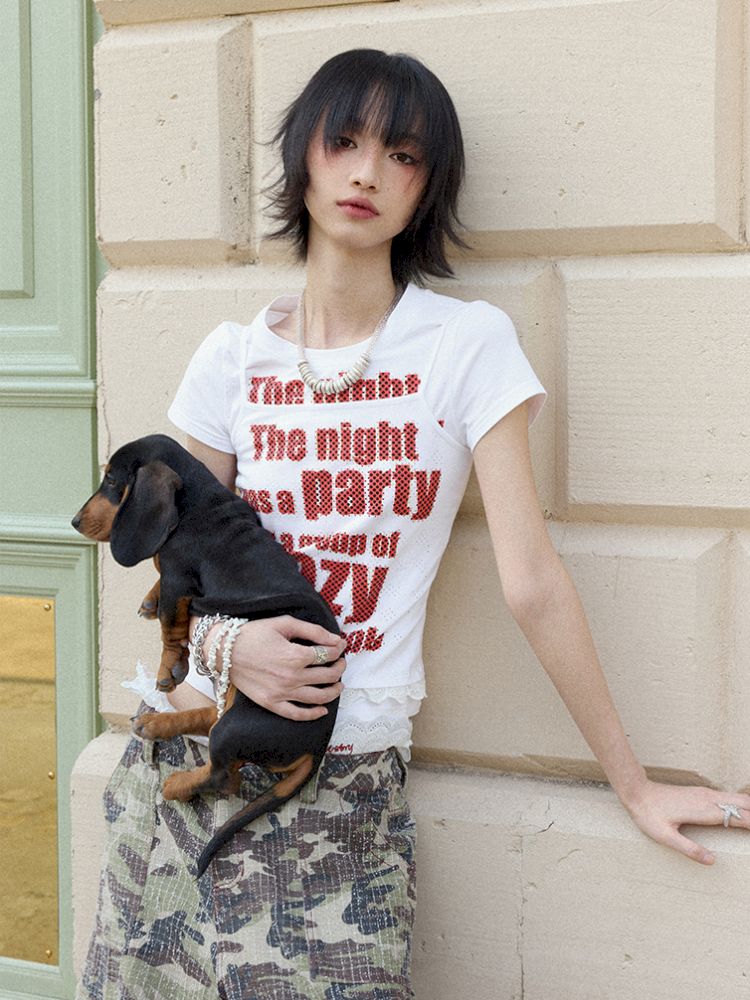 Crazy Polka Dot Letter Camisole【s0000012432】