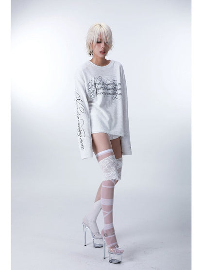 Flower Embroidered Waffle T-Shirt【s0000016186】