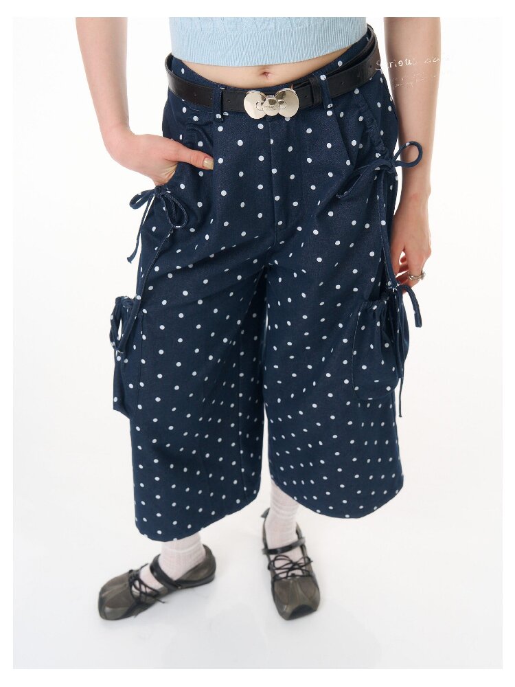 Dark Blue Polka Dot Casual Pants【s0000016603】