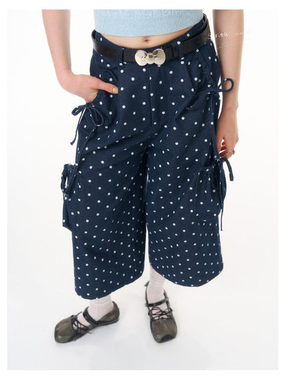 Dark Blue Polka Dot Casual Pants【s0000016603】
