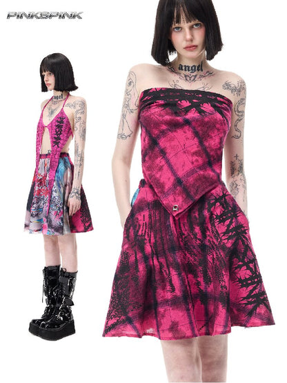 Portrait Patchwork Plaid Mini Skirt【s0000017726】