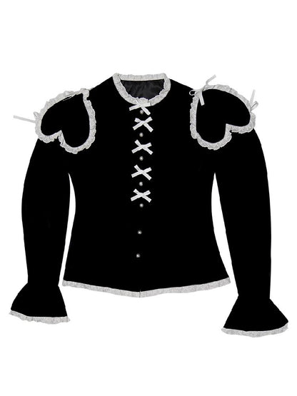 Removable Sleeve Love Velvet Top Jacket【s0000011338】