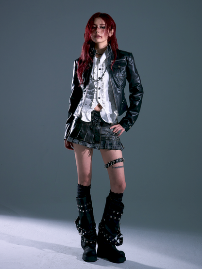 Bag silhouette biker leather jacket【s0000013696】