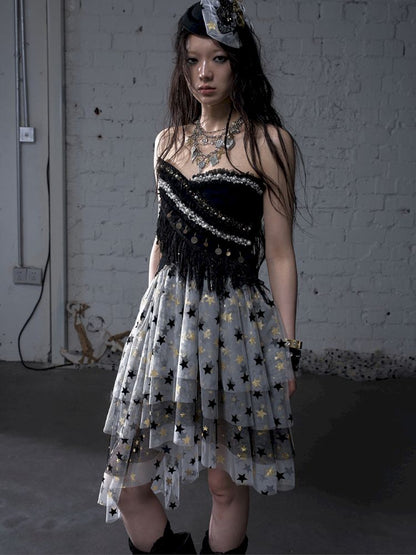 Irregular short strapless vest【s0000012783】