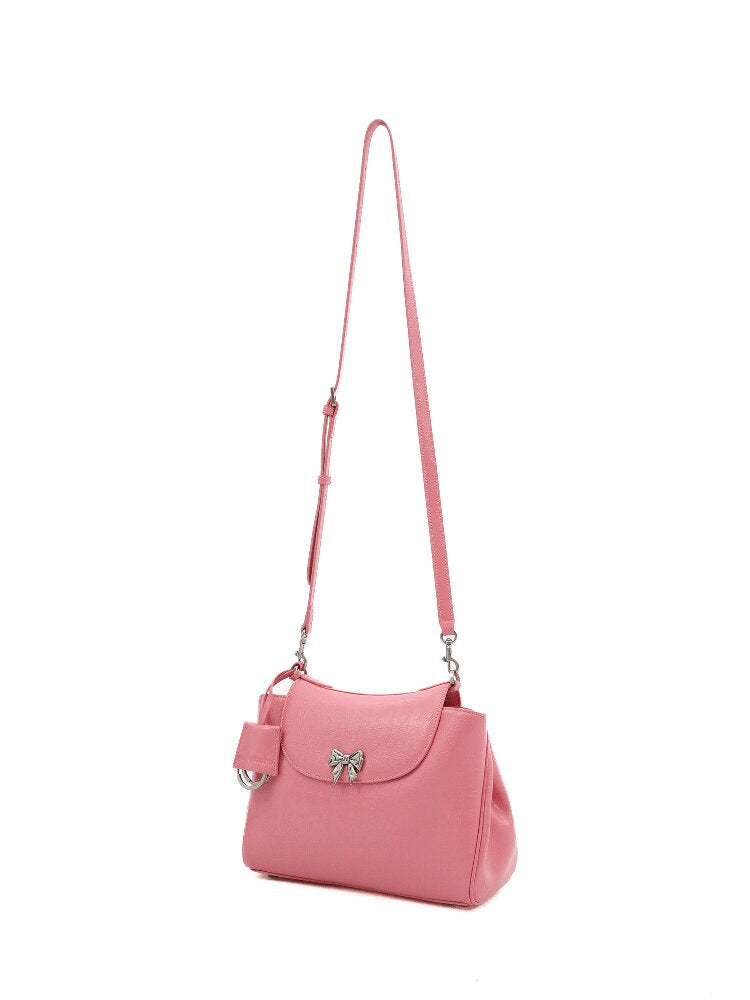 Cowhide Bow Flap Crossbody Bag【s0000016132】
