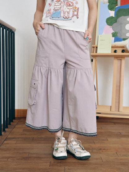 Lace Wide Leg Crop Pants Versatile【s0000018717】