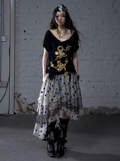 Large neckline loose-fitting T-shirt【s0000012799】