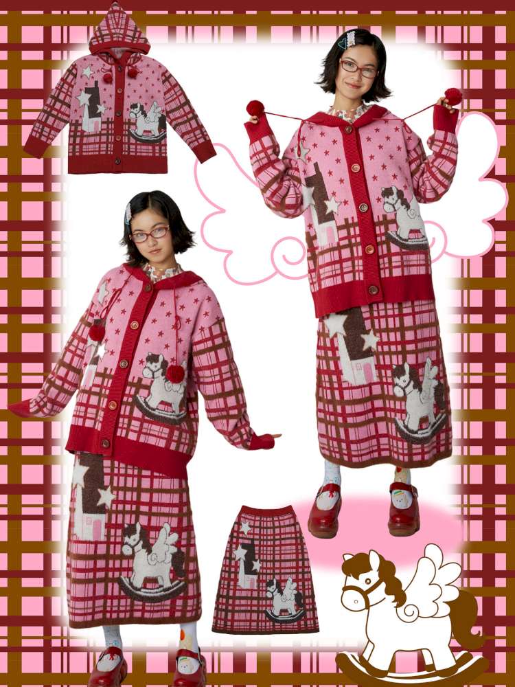 Hooded Horse Cardigan Sweater【s0000015109】