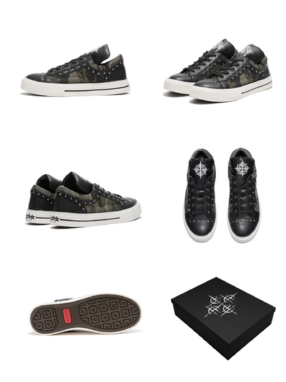 Camouflage Patchwork Canvas Sneakers【s0000018364】