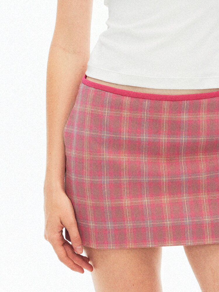 Retro Check Print Irregular Skirt【s0000015919】