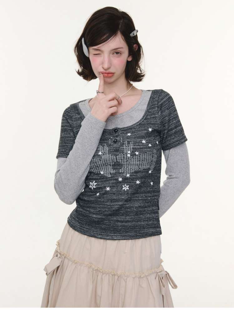 Starry Night Rabbit Design Top【s0000015427】