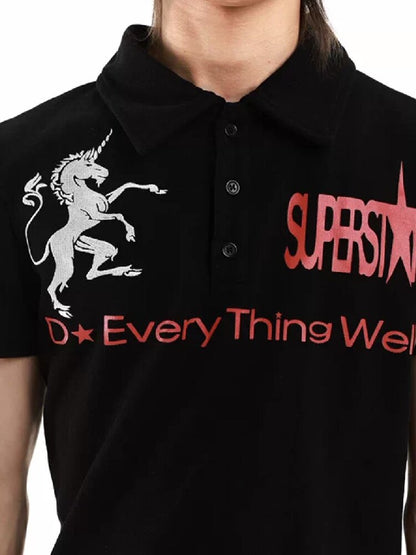 Embroidered Polo Street T-Shirt【s0000018251】