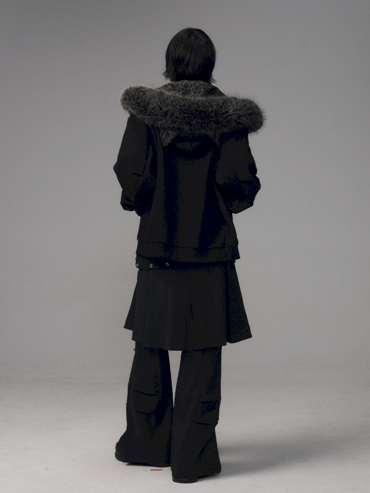 Cat Ears Leopard Print Fleece Hooded Jacket【s0000014708】