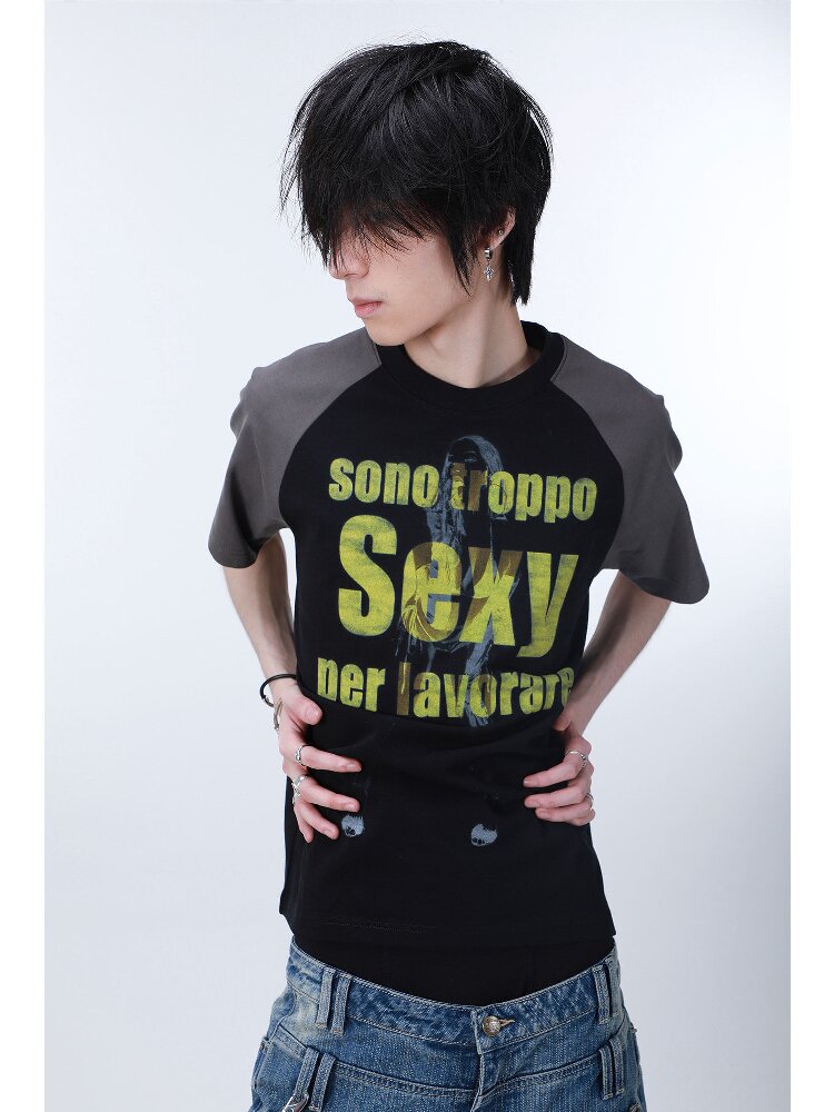 Digital Print Raglan T-Shirt【s0000016179】