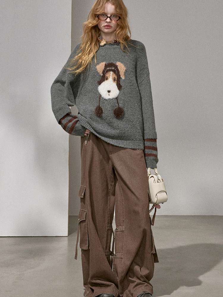 Puppy Kissing Bear Sweater Skirt【s0000015068】
